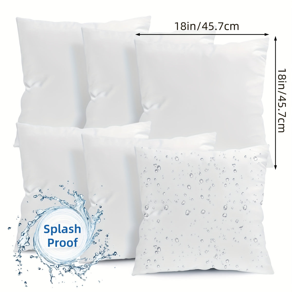 4-Pack/6-Pack 12x20/18x18/20x20 Inch Outdoor High Quality Pillow Inserts, Soft Fluffy Throw Pillows, High-Capacity Microfiber Filled Pillow Cores, Multiple Sizes for Sofa Pillows, Decorative Square Throw Pillows, Suitable for Sofas, Beds