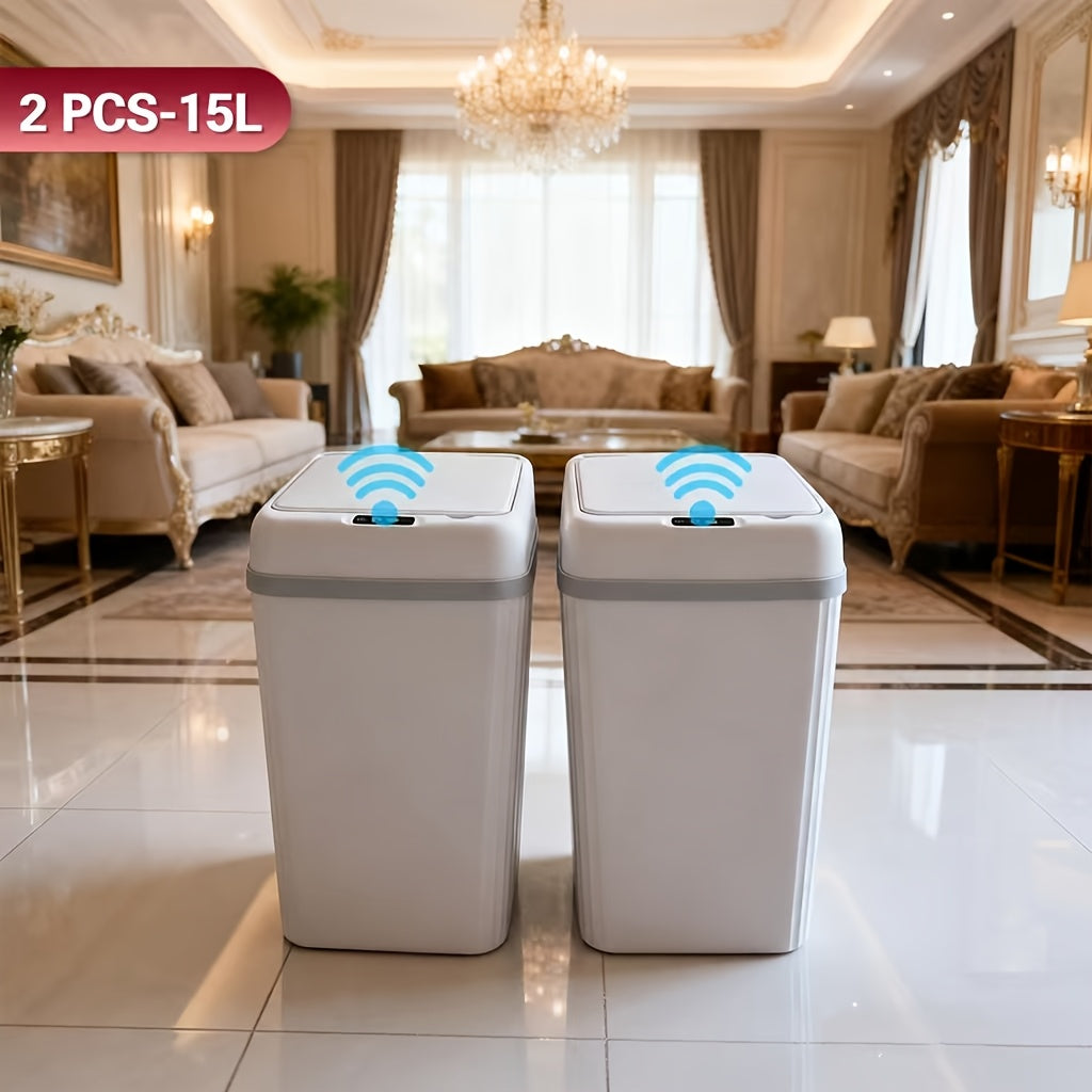 1-Pack/2-Pack Large-Capacity Smart Sensor Trash Can, Quiet & Odor-Proof, Pet-Resistant, Automatic Open & Close, Household Garbage Bin for Living Room, Kitchen, Toilet And Bathroom, Sleek And Stylish Design(Random Color Delivery)