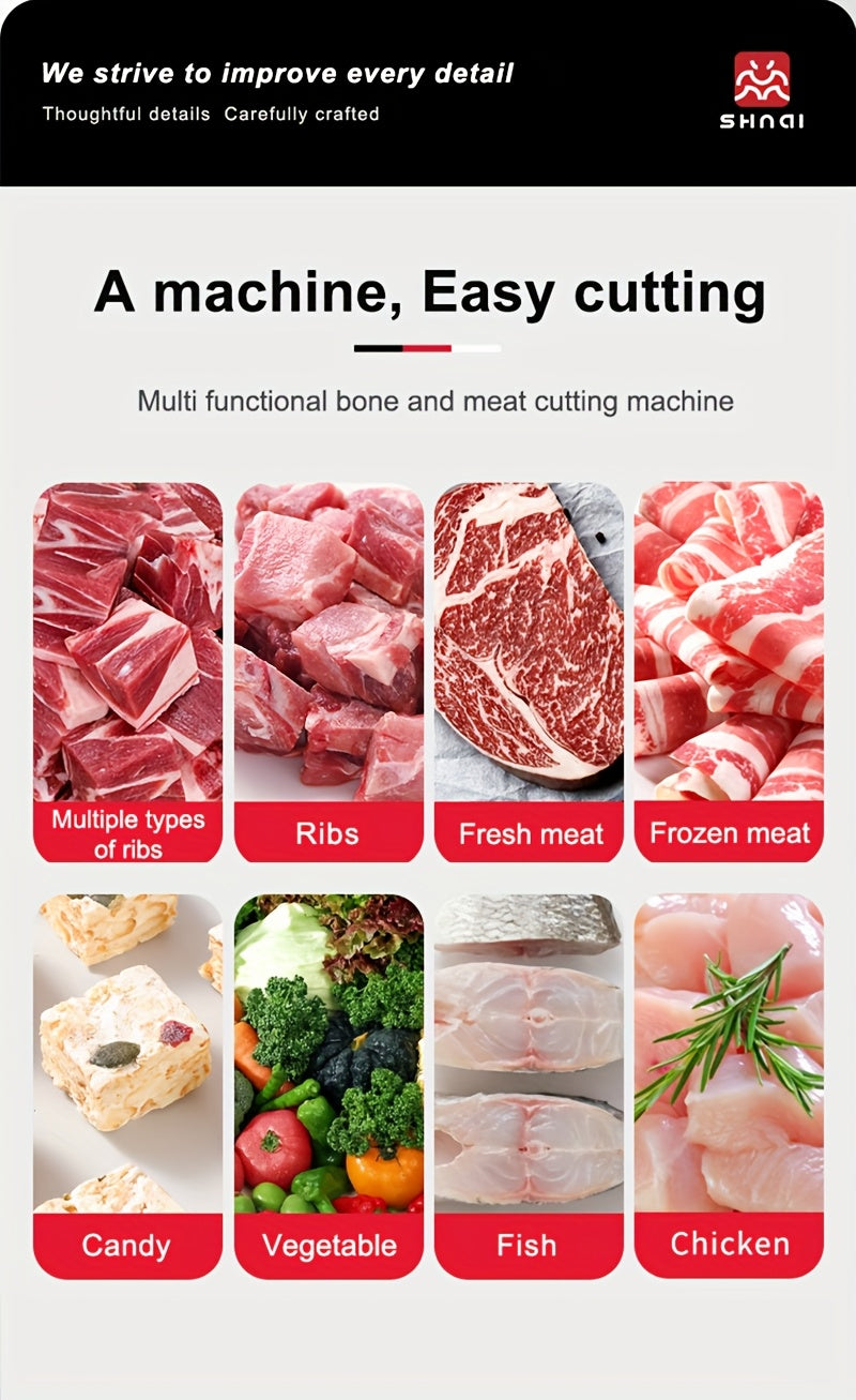 Stainless Steel Manual Slicer Meat Cutter Cutter Slicing Knife Easy To Clean Stainless Steel Manual Meat Cutter Suitable For Frozen Beef, Vegetables And Bones, Ideal Kitchen Gadget