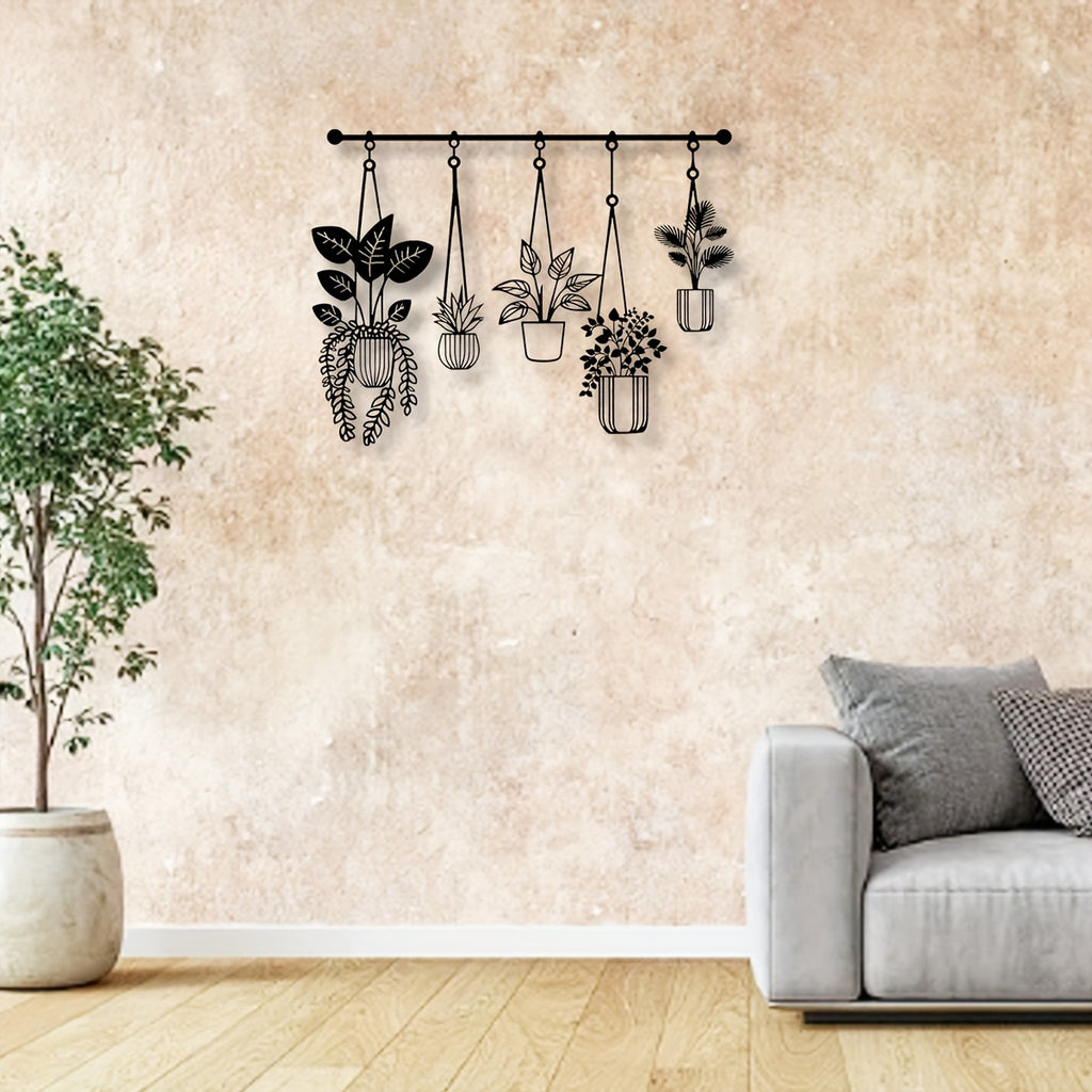 Metal Flowers Wall Arts - Rustic Farmhouse Decor Black Minimalist Flower Wall Decors for Living Room Bathroom Bedroom Dining Room - Housewarming Gifts