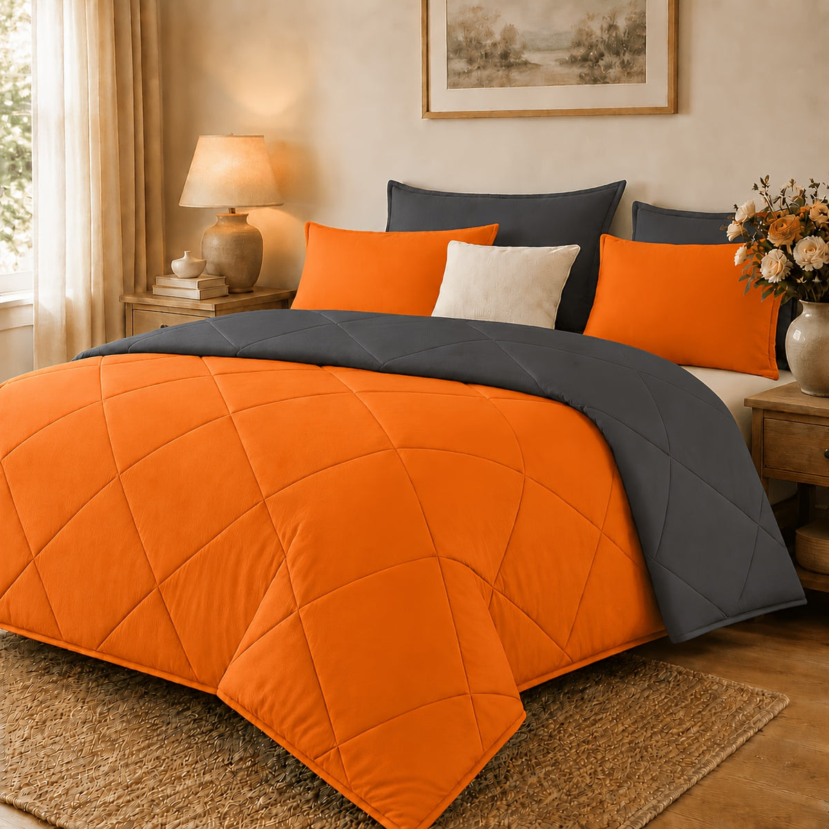 2/3pcs Solid Color Diamond Quilted Large/King Size Bedding, Soft, Comfortable, and Fluffy with Microfiber Filling and Lightweight, Breathable Fabric. Easy to Care for, Warm for All Seasons. Includes Comforter and Pillowcases. Luxurious Quality