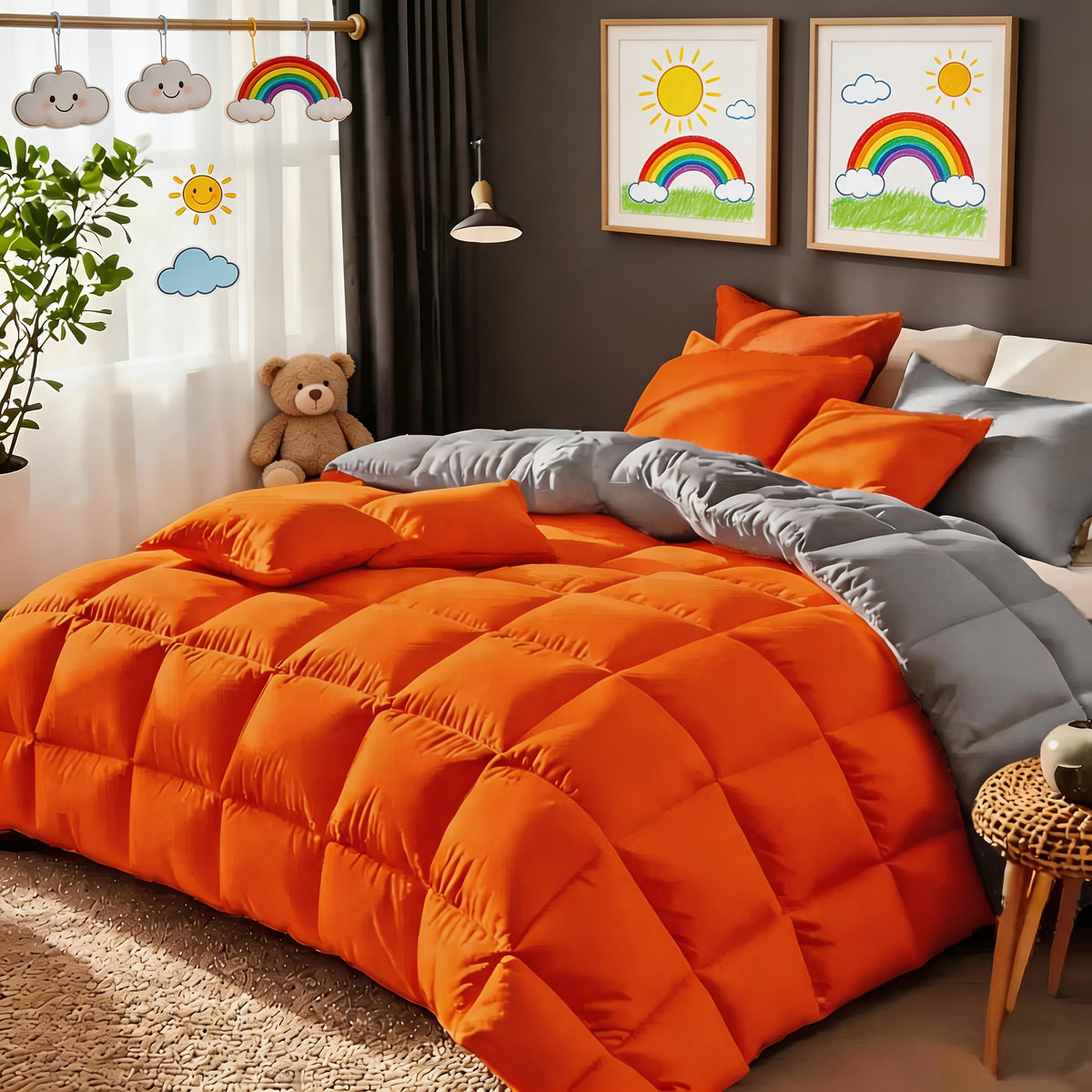 Colorful Comforter Set with Sheets, 7-Piece Lightweight Bed in a Bag with Pillowcases and Shams in Full, Queen and King for All-Season Bedroom Comfort