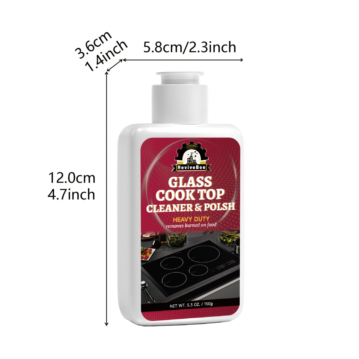 Cooktop Cleaning Paste Removes Grease, Oil Stains & Burnt-On Food From Stove Tops & Burners, Easy Scrub Kitchen Cleaner