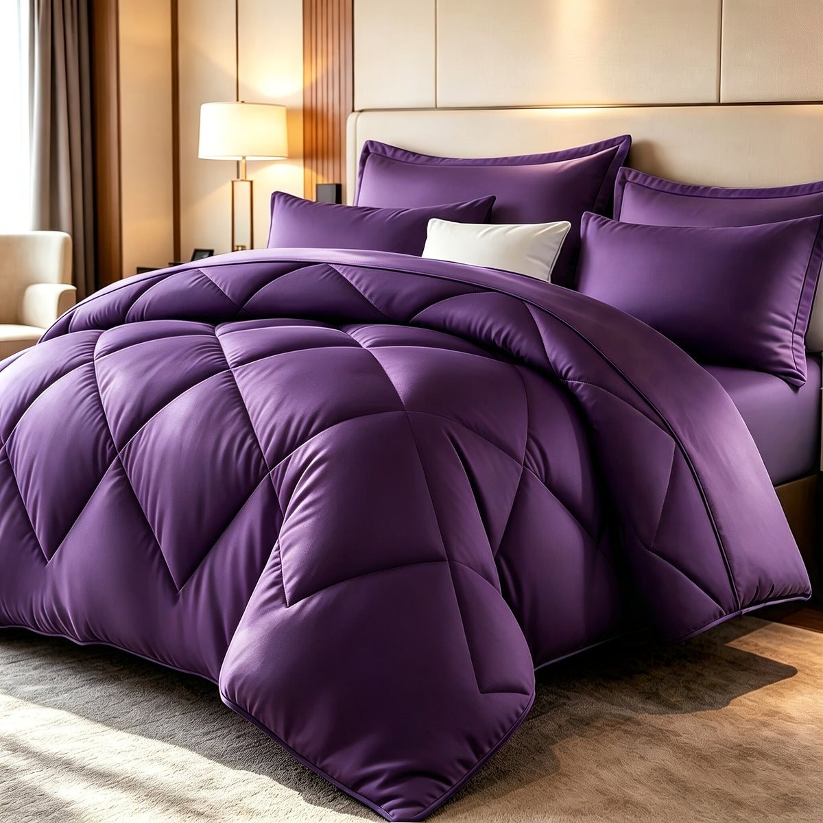 2/3pcs Solid Color Diamond Pattern Large And Extra-Large Bed Set Soft Comfortable And Lightweight Fabric Breathable Quilt Easy to Care Equipped with Quilts And Pillowcases Luxurious Quality And Ideal Gift, Random Color