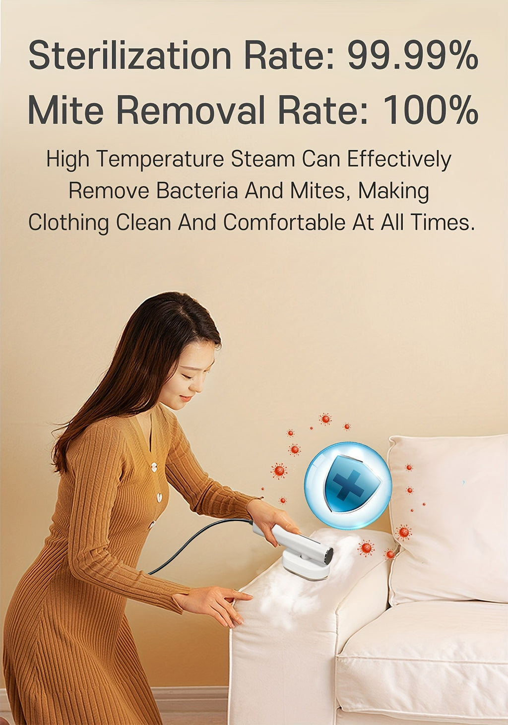 1200W Portable Handheld Steam Iron, Fast Heating in 10 Seconds, Horizontal And Vertical Steam Iron, Easy Mini Garment Steam Iron, Suitable for Home, Office And Travel, a Must-Have for Travel Experts