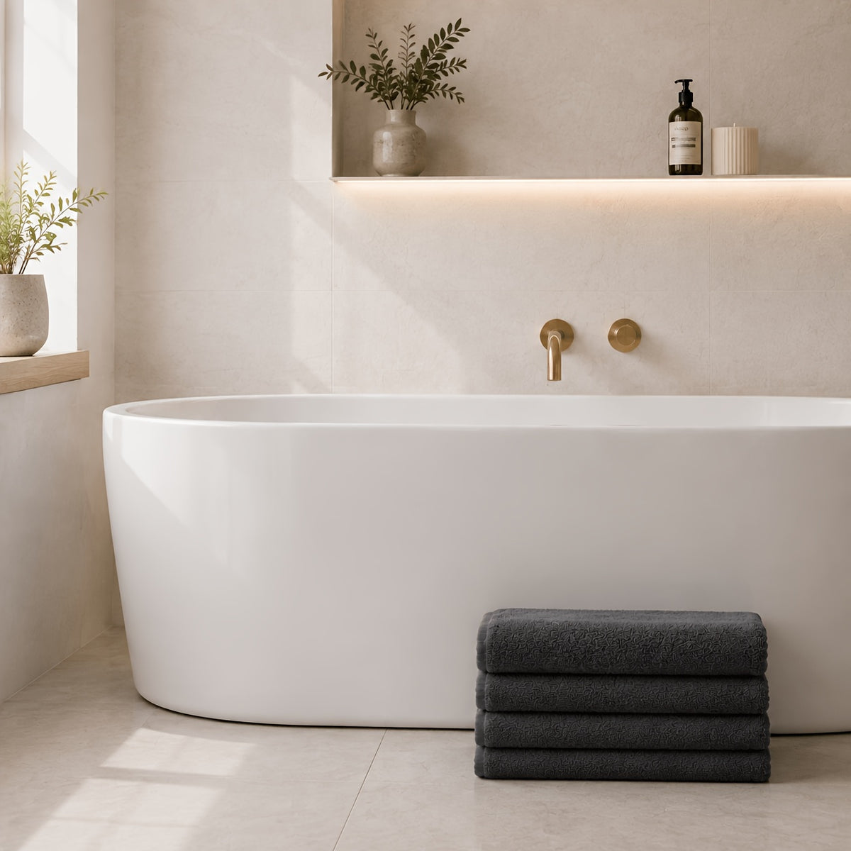 4pcs Extra-Large Bath Towels 31 X 62 Inches - Quick-Dry, Super Absorbent And Skin-Friendly, Plush Yet Lightweight, 285 GSM - Perfect for Bathroom