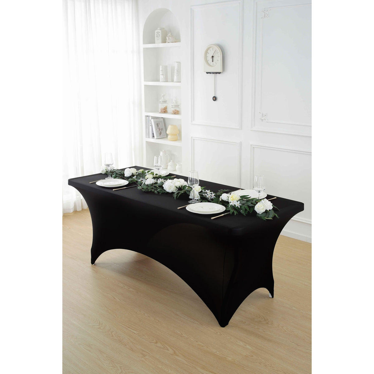 3/5pcs Spandex Tablecloth, Premium Spandex Table Cover, Fitted tablecloth, Wrinkle Resistant Stretchable Rectangle Table Cover For Event, Wedding & Parties