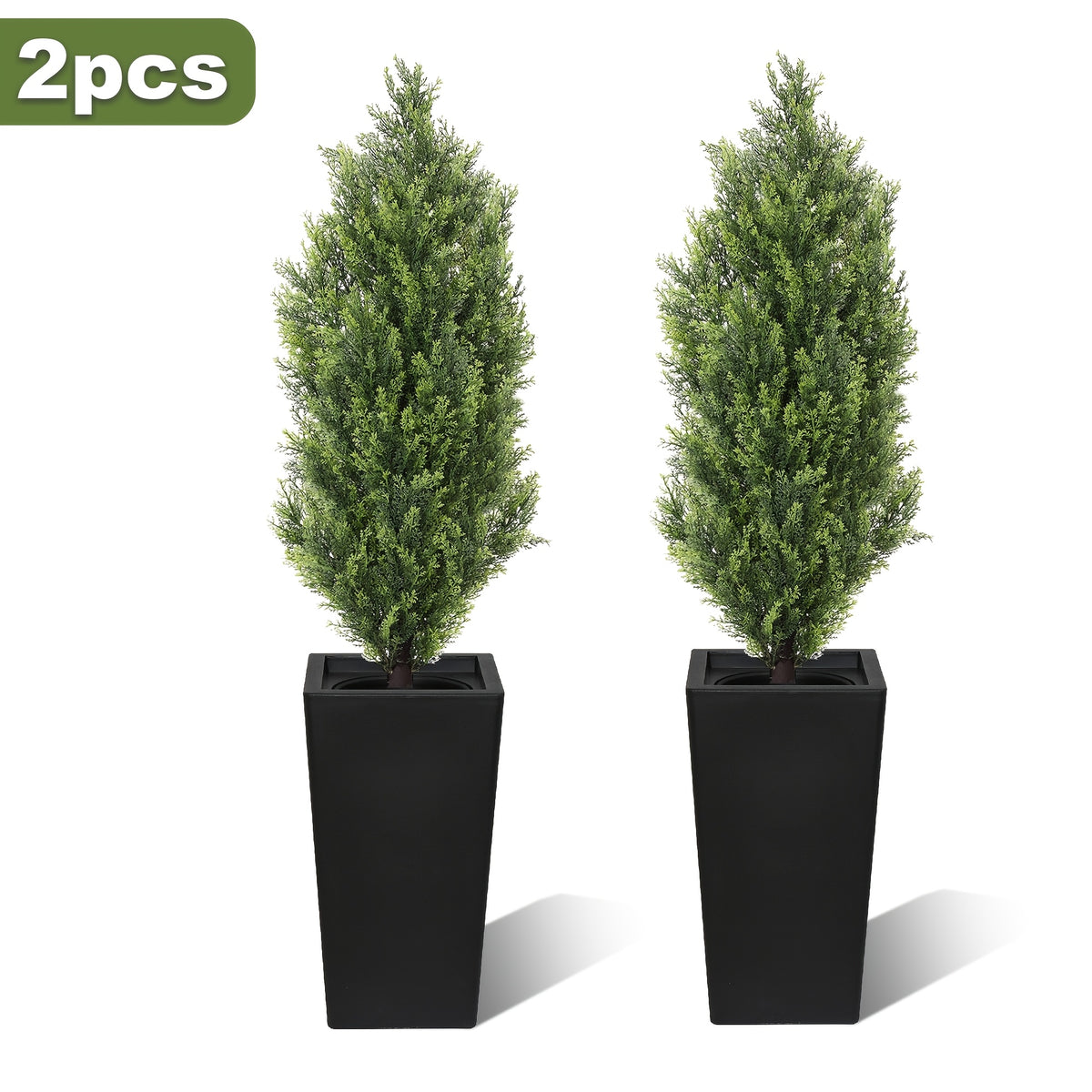 2-Pack Artificial Pine Tree, Faux Greenery Shaped Tree, Artificial Christmas Tree, Suitable for Indoor/Outdoor, Courtyard, Front Door
