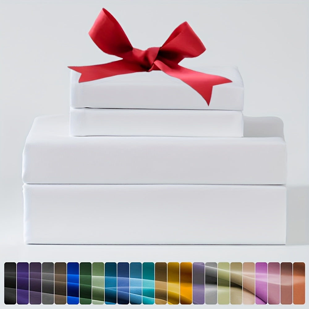 3/4pcs Ultra-Soft Microfiber Queen Size Cool Sheet Set - Hypoallergenic, Breathable with (14" - 17") Deep Pocket, Shrink & Fade Resistant - Includes Flat Sheet, Fitted Sheet, And 1/2 Pillowcases - Ideal for Queen & King Sizes - Gifts, Random Color