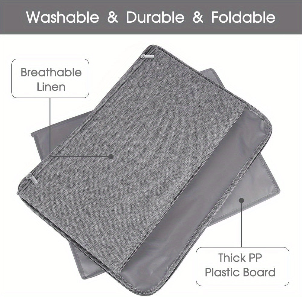 4pcs, Extra-large Foldable Cationic Storage Box, Waterproof Storage, Bed Sheet Organizers, Foldable Storage And Organization Boxsuitable For Wardrobes, Bedrooms, Kitchens, Books, Multi-functional Storage And Organization Box(dual Zippers, 3 Handles)