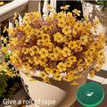 Fall Floral Stems Set of 10, Artificial Autumn Flowers in Yellow or Wine Red Orange Yellow Mix for Thanksgiving Table Centerpieces and Home Vase Decor, No Container