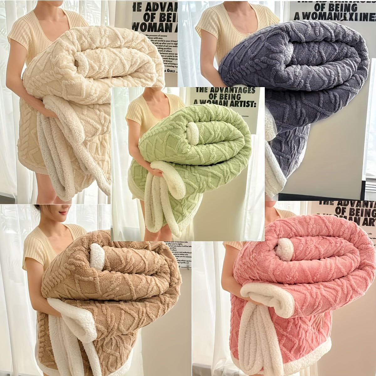 Double-Sided Taffeta Blanket Perfect for All Seasons, Soft Against The Skin And Gentle on The Skin, Ideal As A Sleep Blanket Or for Use with Air Conditioning. Machine Washable, It Makes The Perfect Gift for Holidays Or Home Decor. Colors Are Random