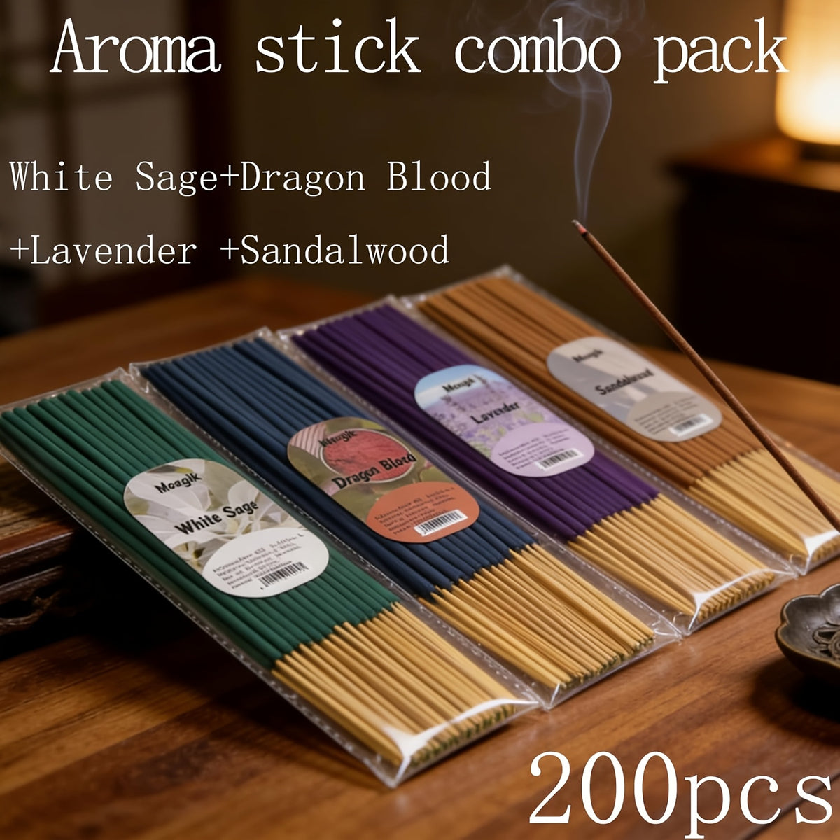400/200/50/40/10pcs Incense Sticks - Suitable for Home, Office, Yoga, Meditation,, Long-Lasting Fragrance Gift for Christmas and Halloween