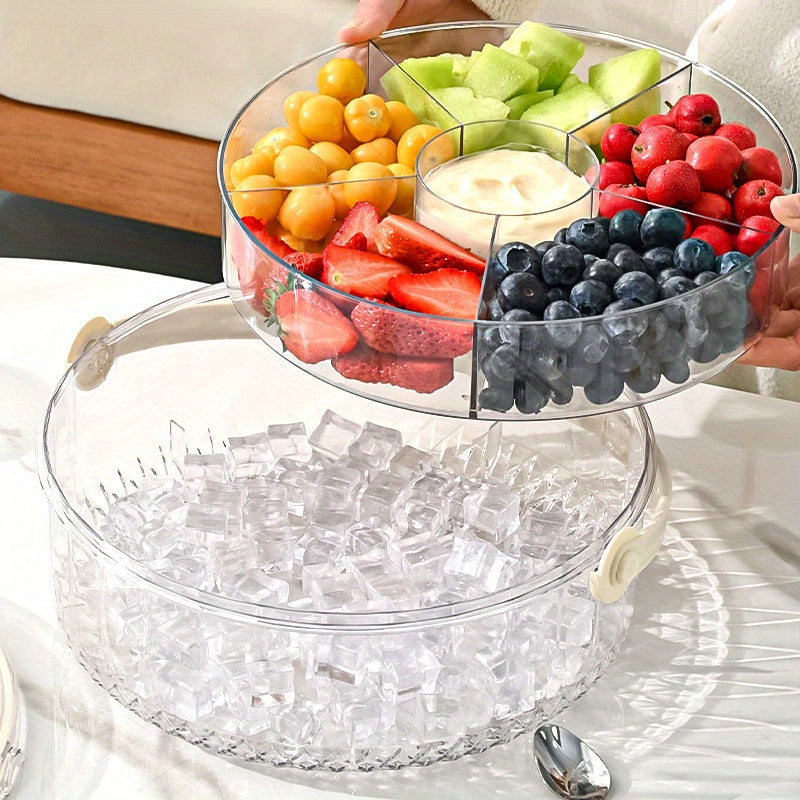 Portable Large Capacity Fruit Preservation Box Sealed Beverage Ice Bucket Outdoor Fruit Beer Champagne Cube of Ice Bucket Portable