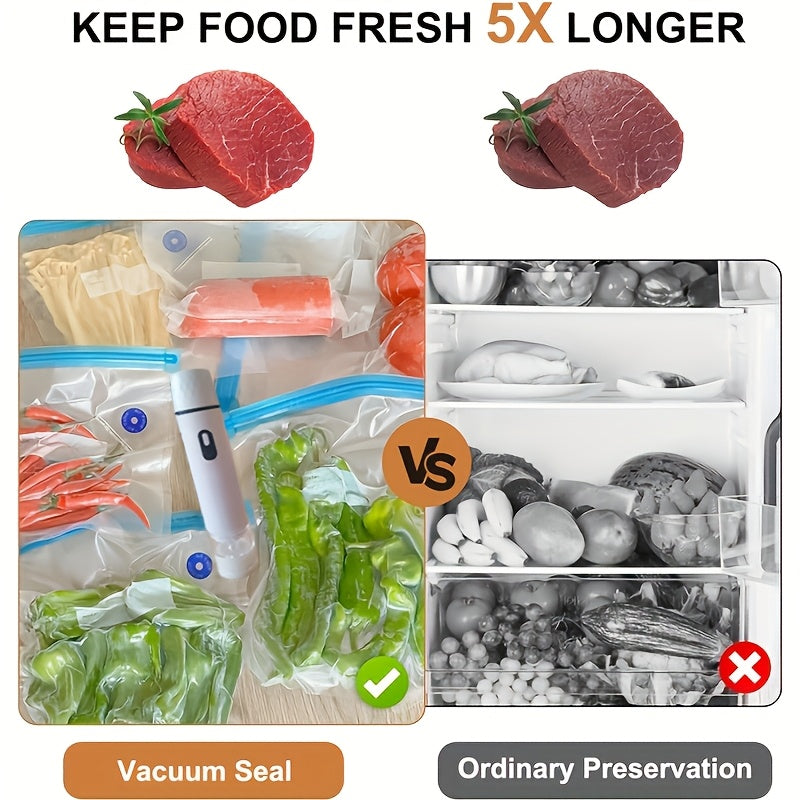 for food Vacuum Sealer (Vacuum Machine + 15 Vacuum Bags) Powerful Handheld Vacuum Machine, Vacuum Sealing Machine For Food Storage, Vacuum Preservation Device, Portable for food Vacuum Machine, Vacuum Sealer