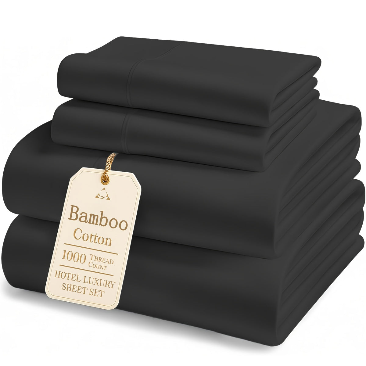 Bamboo Cooling Fitted & Flat Sheet Bedding Suitable for Hot Sleepers, Wrinkle-Resistant & Moisture-Wicking Bamboo Fiber, Deep Pocket Hotel Grade Bed Sheets with Double-Stitched Edges, Machine Washable for - for