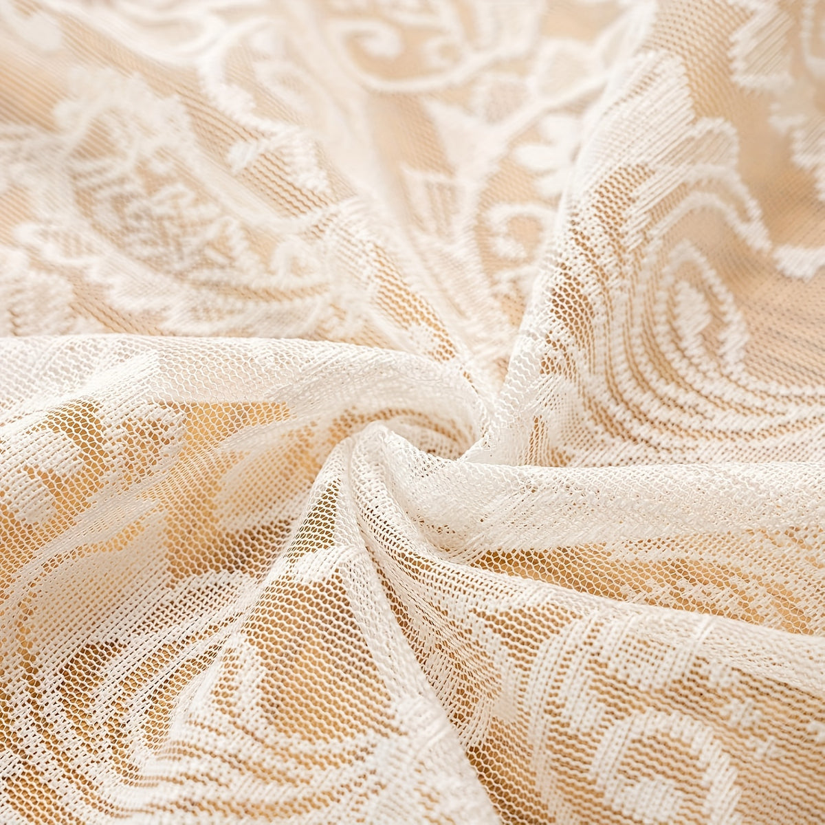Elegant White Lace Tablecloth with Intricate Phoenix Tail Flower Embroidery - Perfect for Weddings, Receptions, Dinners, and Home Decor - Polyester, Rectangular, Machine-Made, Holiday Table Setting|Floral Lace Design|Polyester Fabric