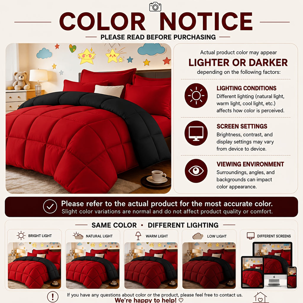 2/3pcs Red And Black bedding with All-Season Comforter, Available in Standard Double/King Double/Super King Sizes. Includes 1 Comforter And 1/2 Pillowcases, Suitable for Kids' Rooms, School Dormitories, Apartments