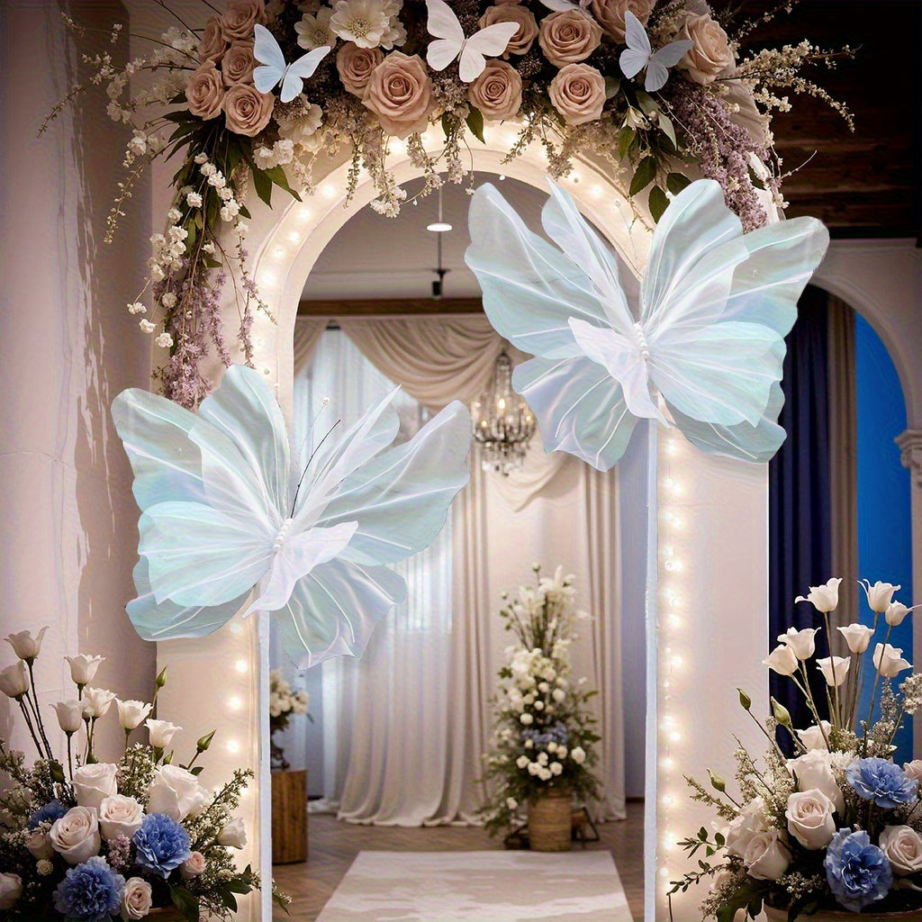 3pcs 50cm/ 19.69in Large Butterfly Artificial  Party Decoration 3D Butterfly Wall Decoration Baby Party Wedding Decoration Birthday Party Home Supplies Decoration