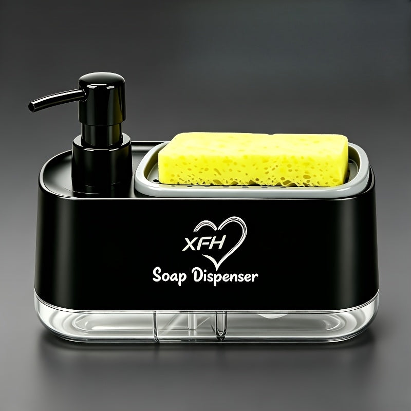 1 Multi-functional Soap Dispenser with Built-in Sponge Holder - Hand And Dish Soap Dispenser Set Detergent Dispenser Sponge Holder 2-In-1 Countertop Soap Pump Dispenser for Kitchen Sink, Ideal Christmas/ Halloween Gift.Shipment From Local Warehouse.