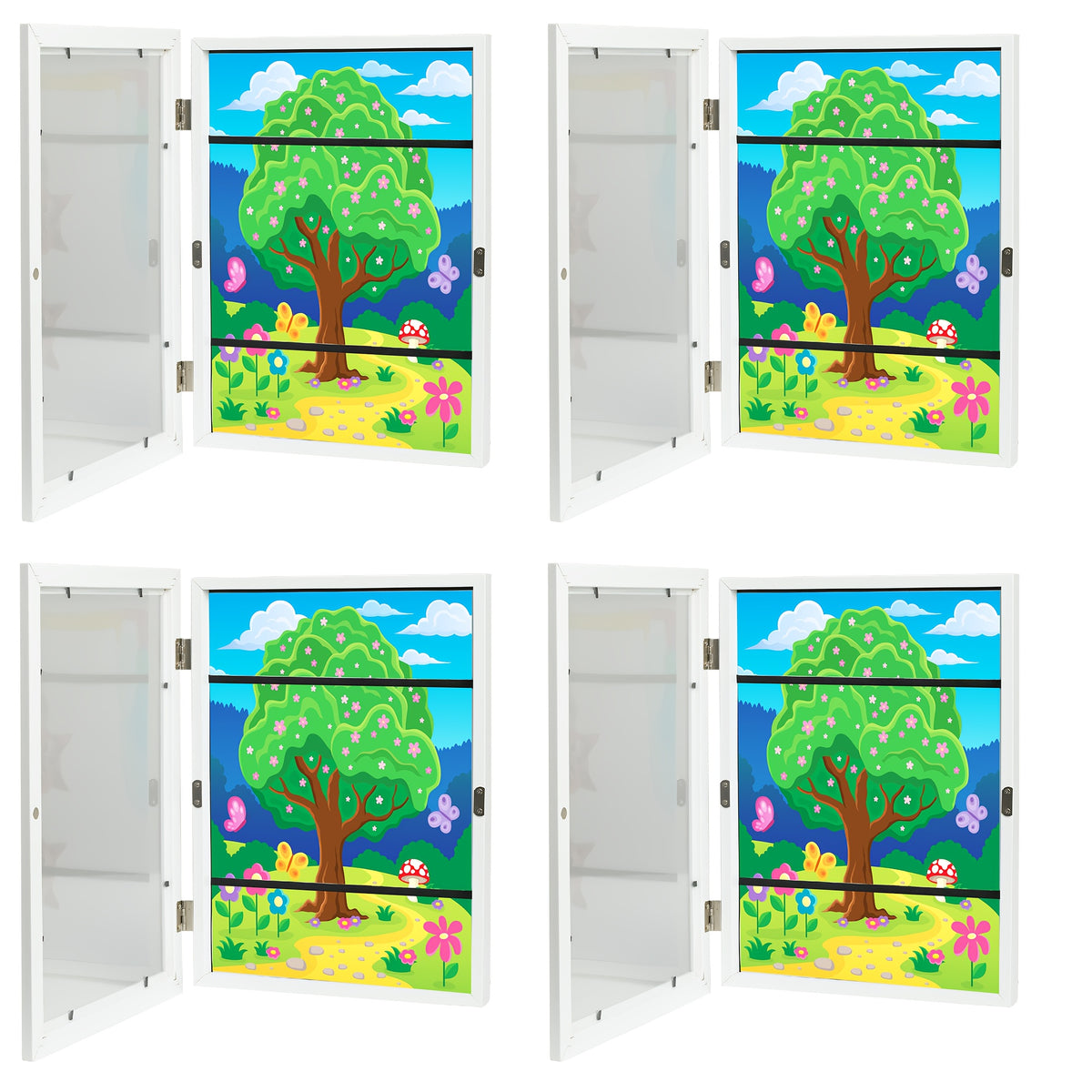 [Changeable Art Frames] 2/4 Pack Front Opening Photo Frames Reusable Art Display Frames for Wall Collage, Home Office Decor, Art Projects & Drawing