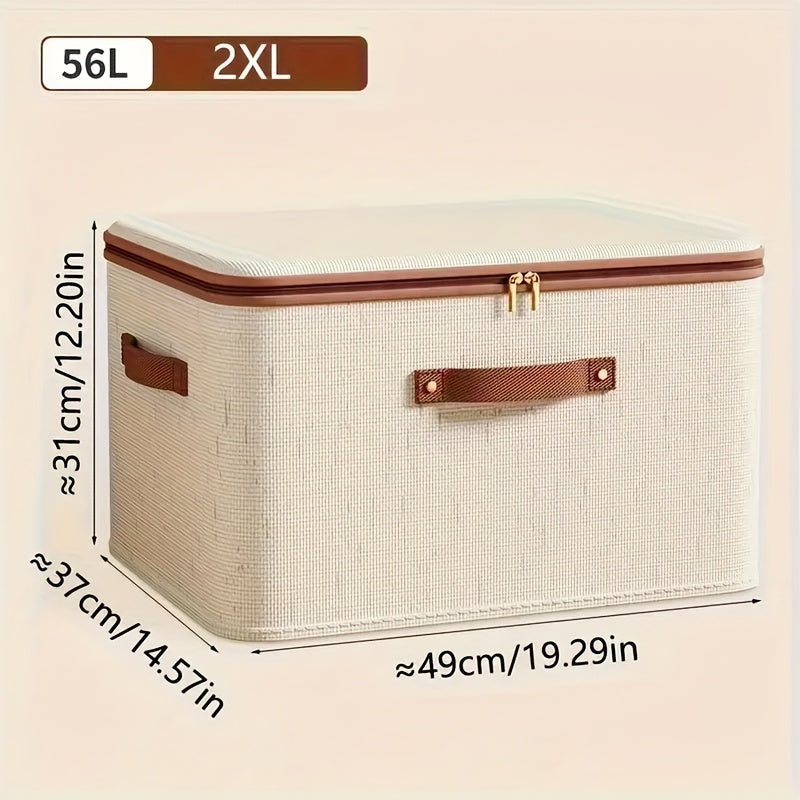 2-Pack Foldable Storage Bins with Lids - Large Capacity, Space-Saving Organizer for Clothes, Blankets, Books, Under-Bed Storage