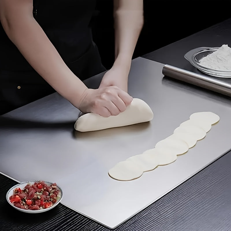 Extra Large Double-Sided Stainless Steel Cutting Board Butcher Block Rolling Board, 27.5 X 15.75 Inches Multi-Purpose Cutting Baking Easy to Clean Kitchen Supplies