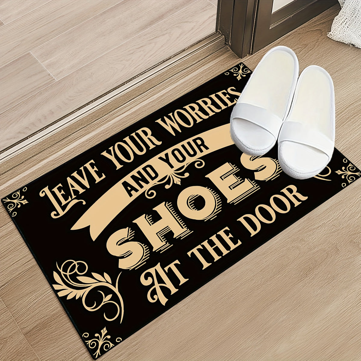 Leave Your Worries And Shoes Doormat Welcome Entrance Carpet Non-Slip Floor Mats Indoor Home Decor