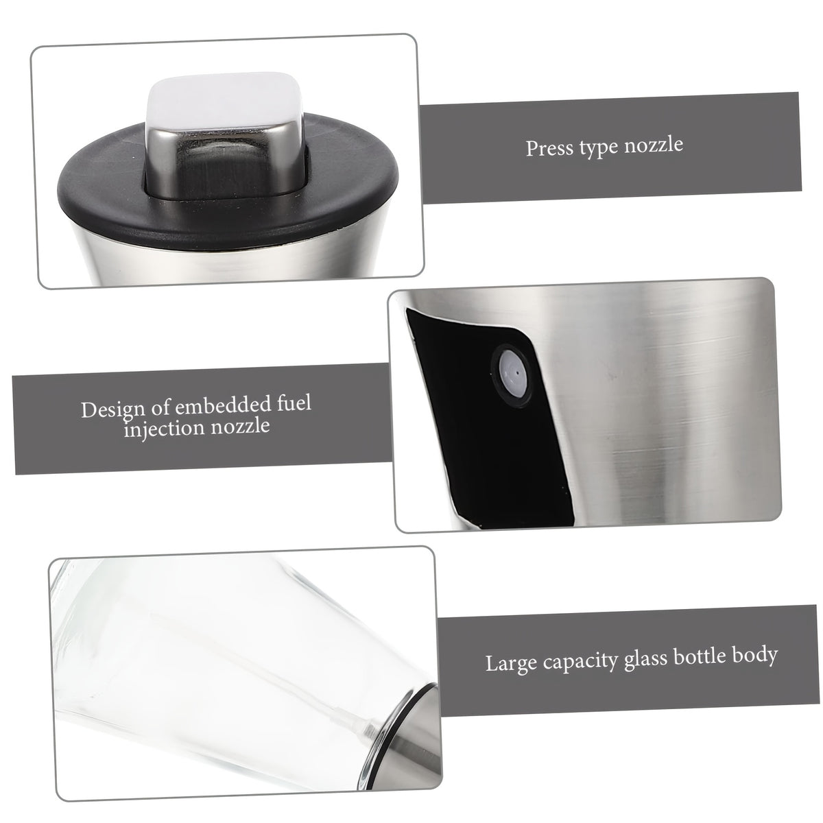 Oil Sprayer for Cooking - Stainless Steel Oil Spray Bottle, Pressurized Spray Glass Oil Spray Pot, Kitchen Olive Oil Cooking, Barbecue Restaurant Oil Spray Bottle, Christmas Essentials