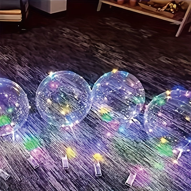 20pcs (10PCS LED Lights with 10pcs LED Light Up Bobo Balloons)String Lights Transparent Balloons for Birthday Wedding Christmas Party Easter Mother's Day Graduation Halloween Decor Decorations. 2*AA Batteries And Helium Not Included,Suitable