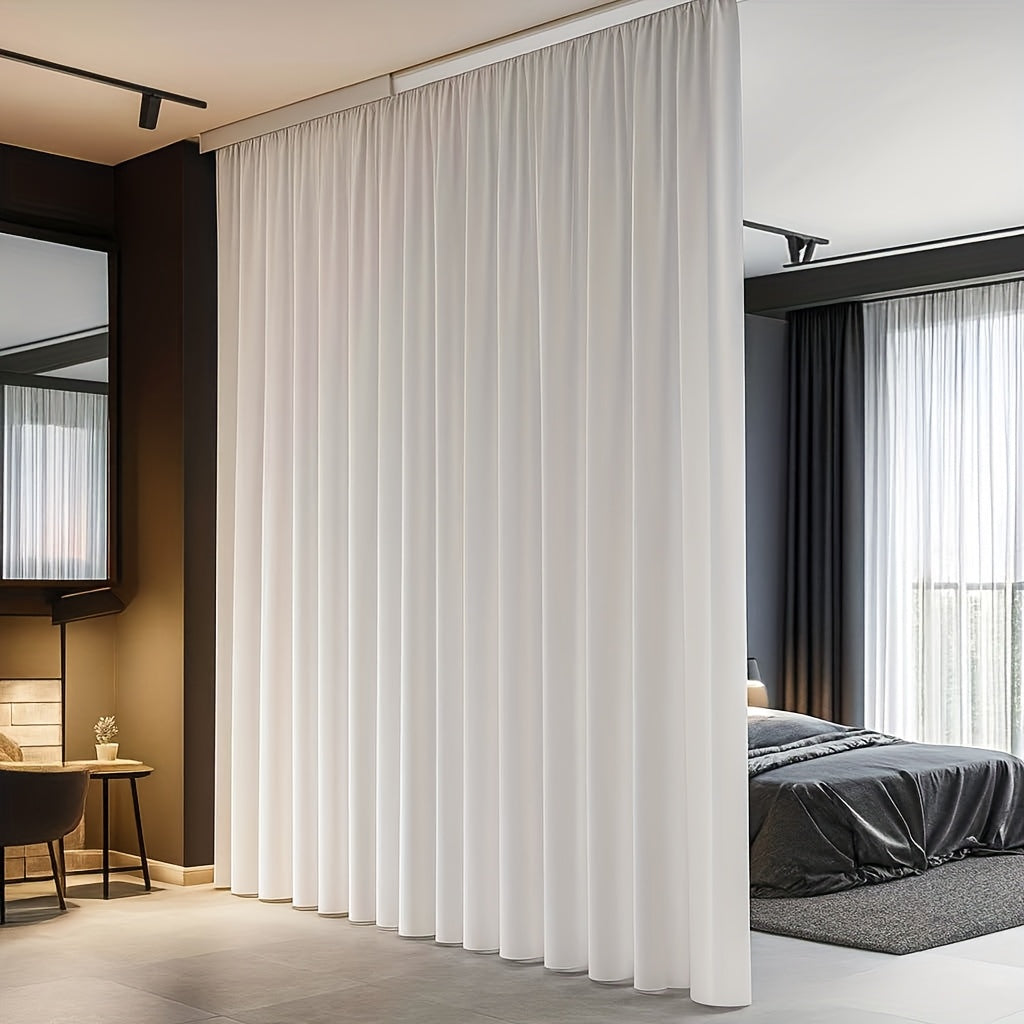 1-Panel Modern Blackout Room Divider Curtain Panel Suitable for Ceiling Track/Rod Pocket Mount, Panel with Hooks, Blocking Floor/Wall Curtain for Doors, Machine Washable for Bedroom/