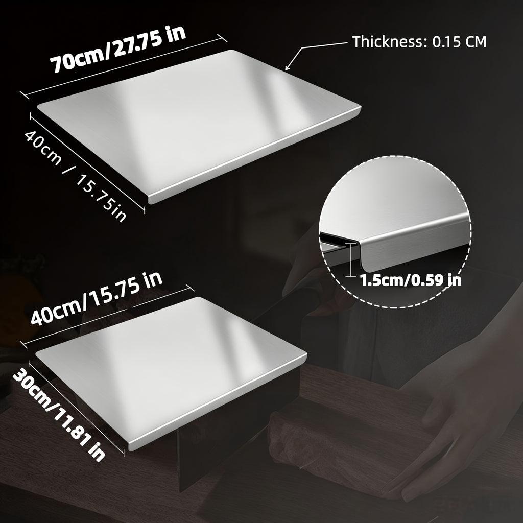 304 Stainless Steel Cutting Board Butcher Block Household Rolling Board Kitchen Supplies, Preparation, Meal Prep Tools, Modern Cutting Surface, Sleek Kitchen Tool, Rustresistant Material, for easy To Clean, Versatile Cutting Mat, Kitchen Work Surfac