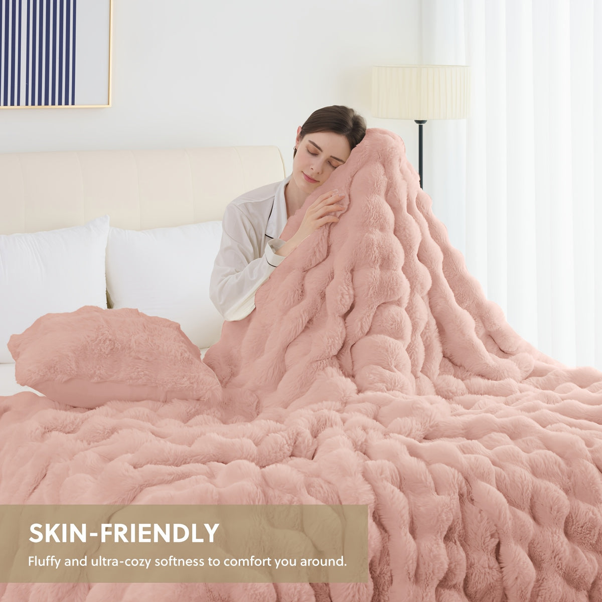 1pc Orhopui Faux Rabbit Fleece Blanket, Soft Warm Throw Blanket, For Bedroom Guest Room Living Room Student Dormitory Car Sofa Travel, Multifunctional Blanket, For All Season, Random Colors Are Available As An Option.