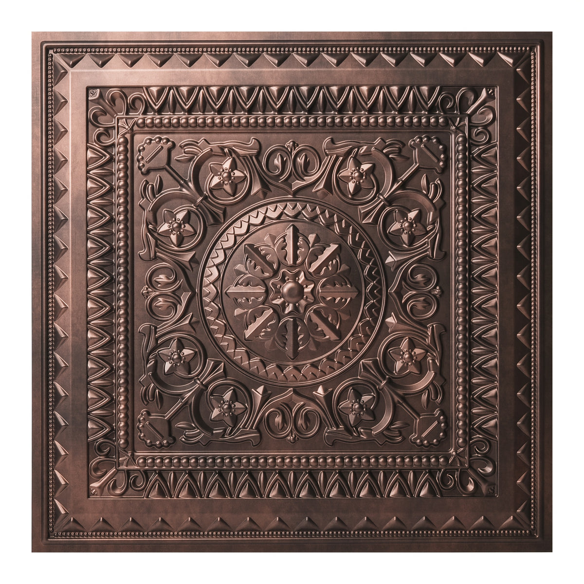 Vintage Golden Ceiling Tiles 24"x24", 12-Pack Decorative PVC Panels, Luxury Floral Design, Easy Install, Covers 48 Sq Ft