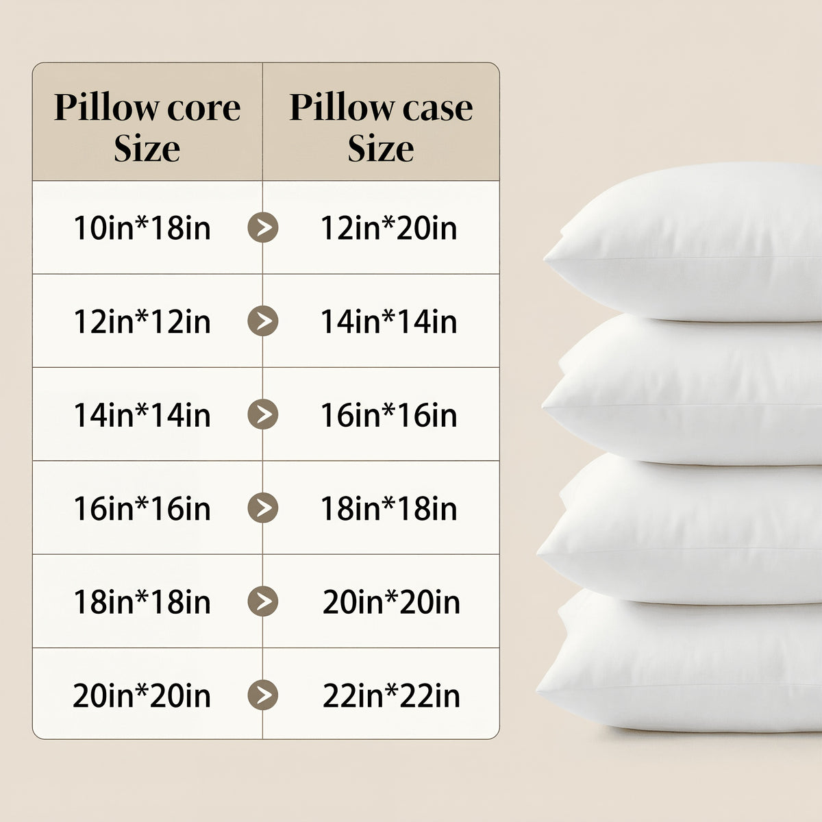 4pcs High Quality Fluffy Square Pillow Cores With Zipper - Plump Stuffer Cushion Inserts, Ideal For Sofa, Bed & Patio Cushion Fillings, Perfect For Outdoor/Indoor.Easy To Clean, 5 Sizes Are Available, Machine Washable.Great Family Gift Choice