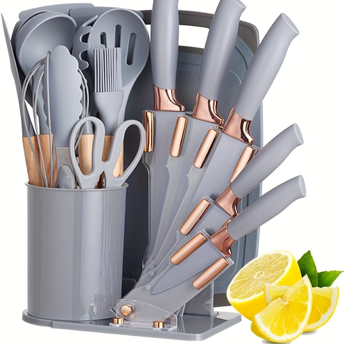 19 Sector Set And Knife Set, Perfect for Outdoor Camping - Heat-Resistant, Non-Stick, Wooden Handle, Easy to Clean - Perfect for Women'S Cooking Gifts, New Year'S And Valentine'S Day