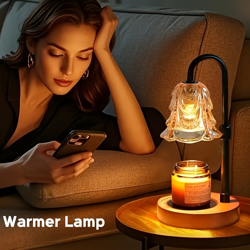 2/4-Pack Candle Warmer Lamps, Halloween Candle Holders, with Dimmer And Wooden Base, Height And Brightness Adjustable Wax Warming Lamps, New Home Decor, Christmas New Year And Valentine'S Day Gift, for Wife Mom Lovers Friends [Bulb Not Included]