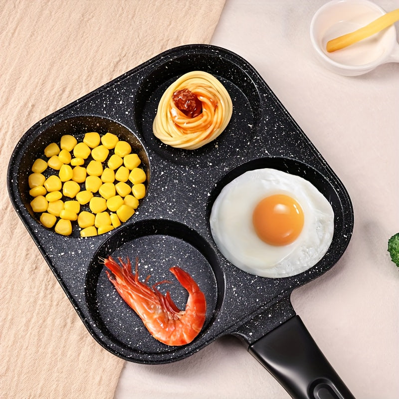 1pc Non-Stick Omelet Pan with Heat-Resistant Wooden Handle & Spray- Suitable for Eggs, Burgers, Skillet Meals - Dishwasher Frying Pan for Stoves, Compatible for Home Kitchen Cooking