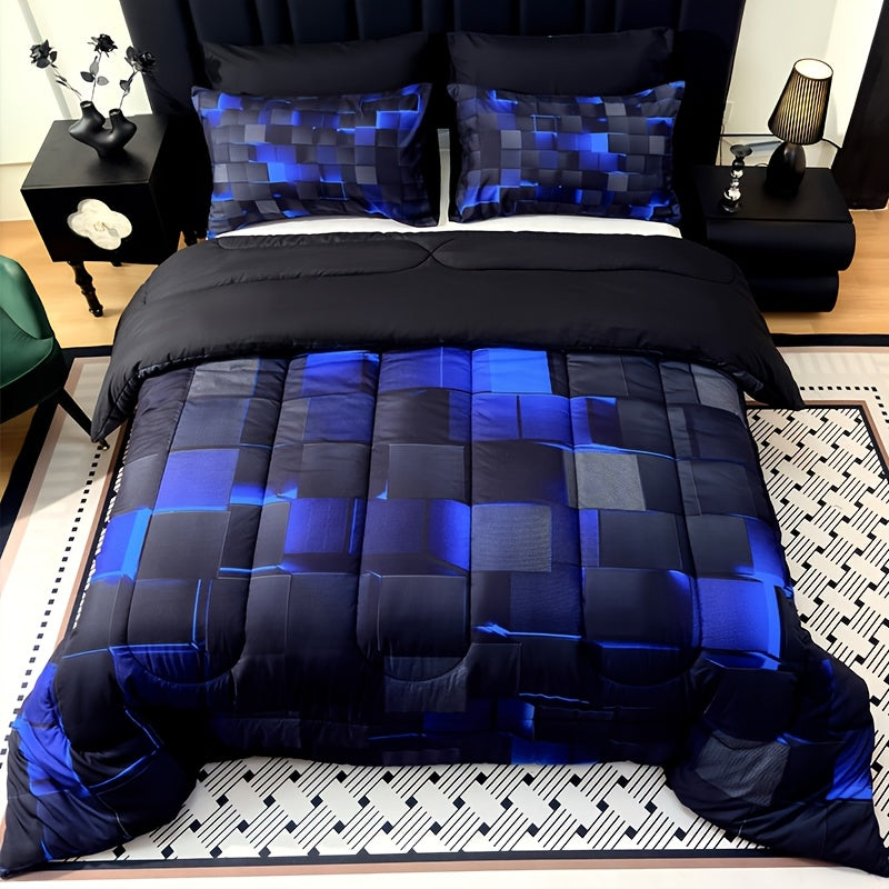 2/3pcs Solid Color Diamond Pattern Large & Extra-Large Bed Sheet Sets Soft Comfortable And Ultra-fine Fiber Filled Lightweight Fabric Breathable Quilt Easy to Take Care Of Equipped with Quilts And Pillowcases Luxurious Quality & Ideal Gift