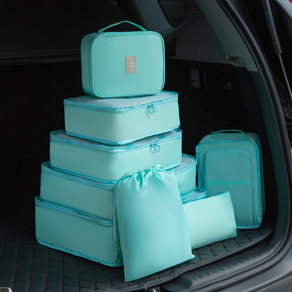 8pcs/ Set Packing Cubes for Suitcases, Travel Luggage Packing Organizers, Closet Storage, Under-Bed Storage, Storage Trunks, Compression Storage Shoe Bag, Clothing Underwear Bag, for Man & Women, Under-Bed Storage