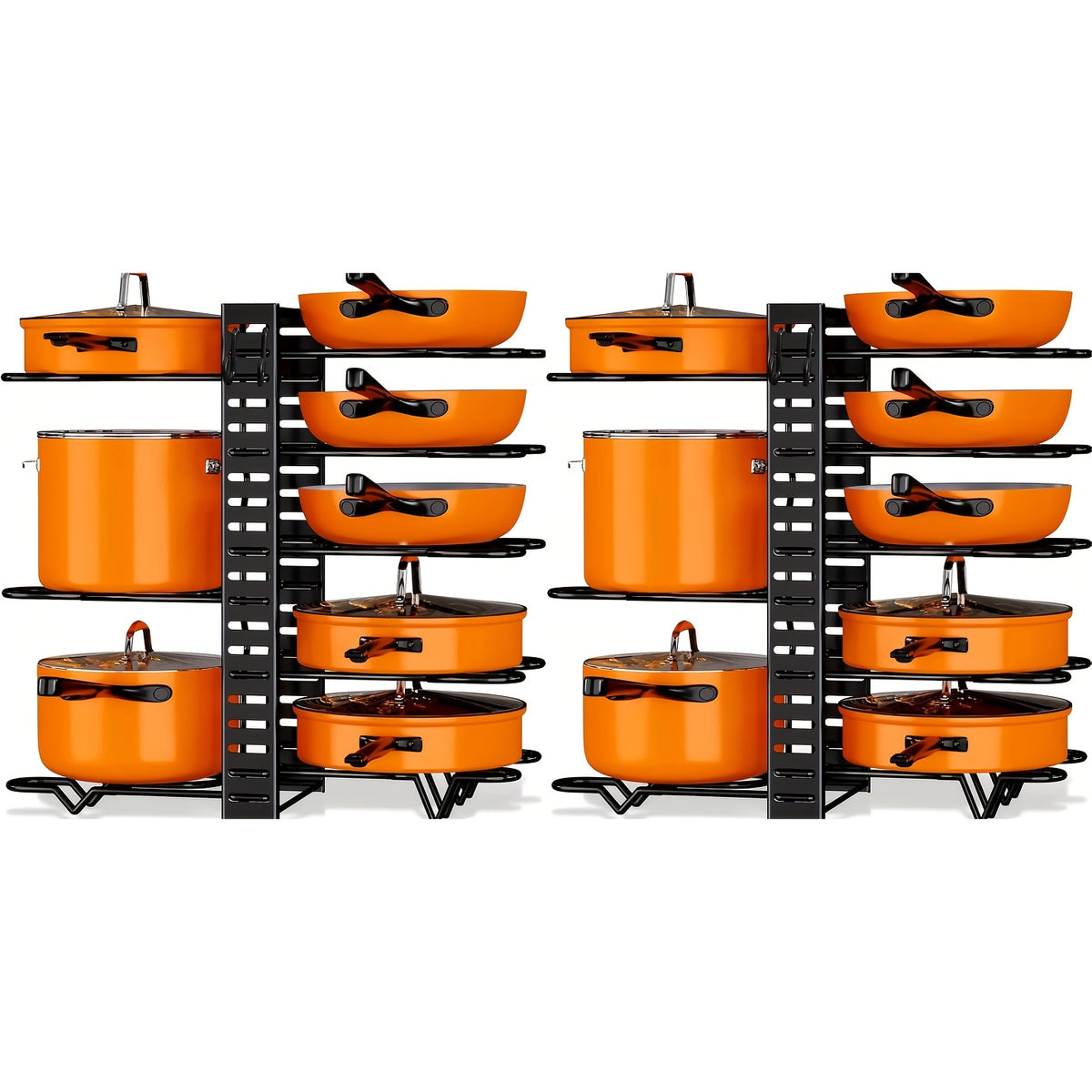 8-Tier Pot And Pan Organizer with Lid Rack, for Kitchen Cabinet Storage of Cookware And Utensils