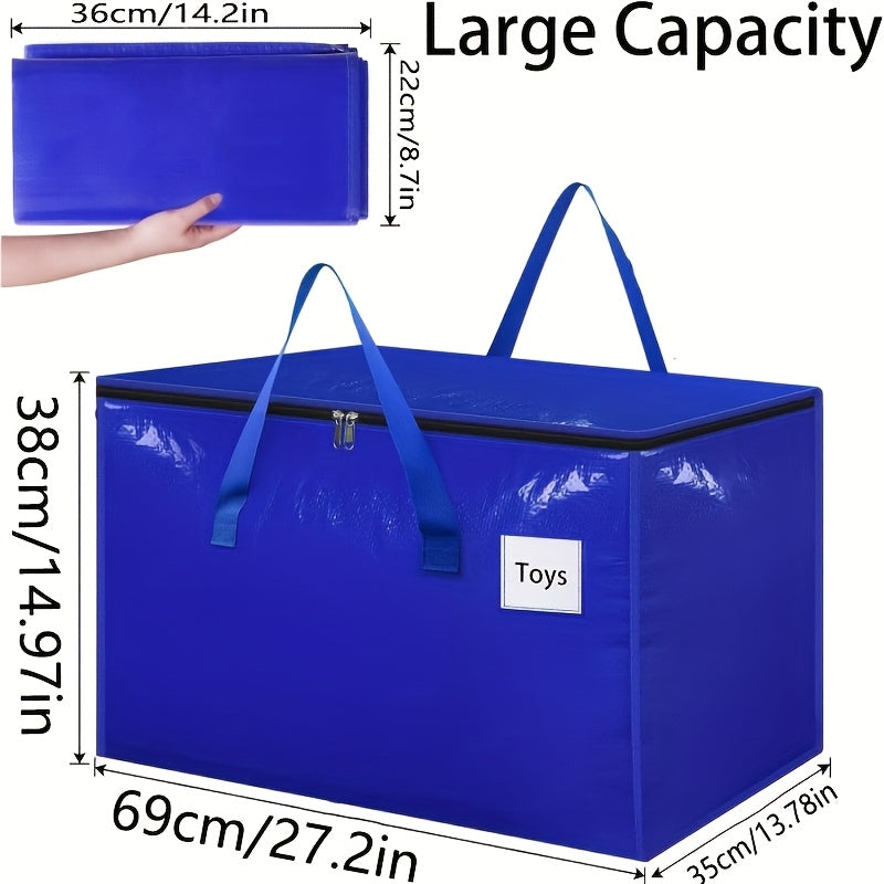 8Pack Extra-Large Moving Bags with Lids, Heavy-Duty Storage Totes for Winter Clothes, 50 Lb Capacity, Strong Handles And Zippers, Ideal for Moving And Storage