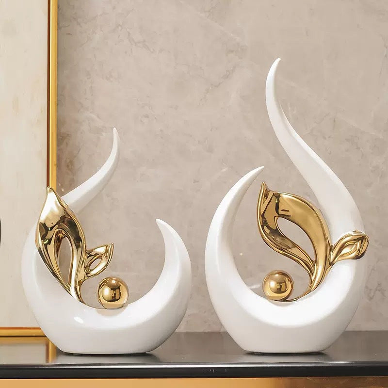 Size Two-Piece Set, Living Room, Wine Cabinet, TV Cabinet Ornaments, Light Luxury, Entry, Entrance, Home Decorations, Resin Statue Ornaments