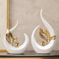 Abstract Decorative Statue Set of 2, Modern Sculptural Home Accents for Living Room Shelves, Entryway Consoles, TV Cabinets and Office Displays