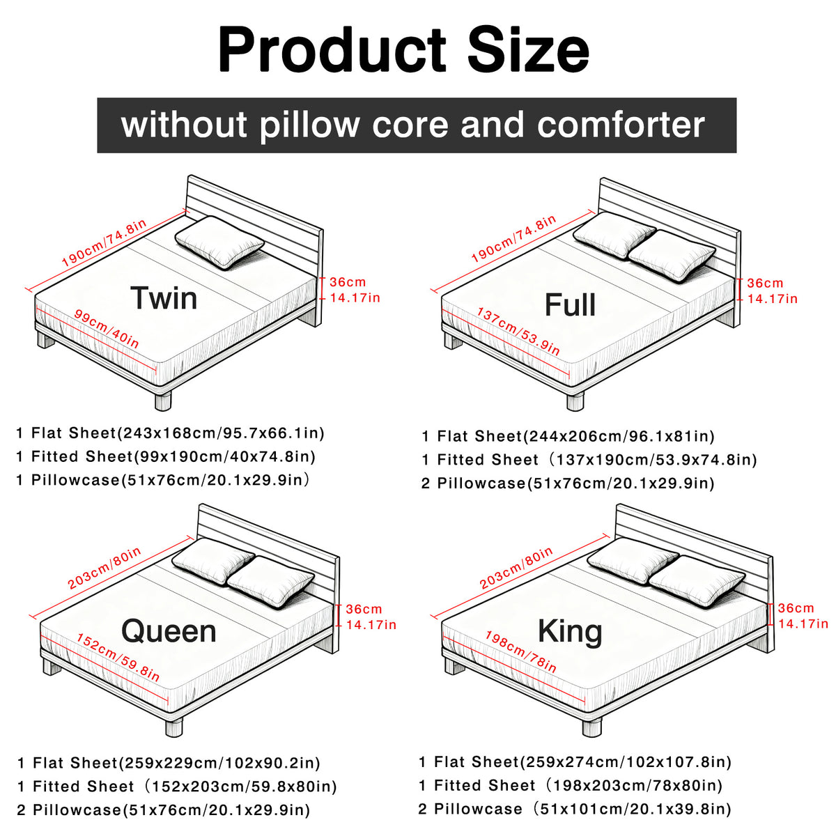 4pcs Bamboo Fiber Sheet Set, 2200 Thread Count Silver Ion Sheet Set, Suitable for Heat-Sensitive Individuals, Cool, Soft And Breathable, 16-18 Inch Deep Pocket Sheets, Suitable for Hotels, Hospitals, Schools, Dormitories, Local Warehouses