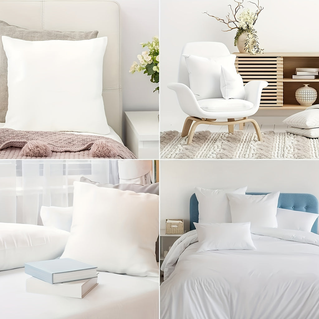 Outdoor Pillow Inserts 4-6 Pack, Soft Microfiber-Filled Throw Pillow Cores in 12x20, 18x18 & 20x20 Inch Sizes for Patio, Sofa, Bed and Decorative Home Cushions
