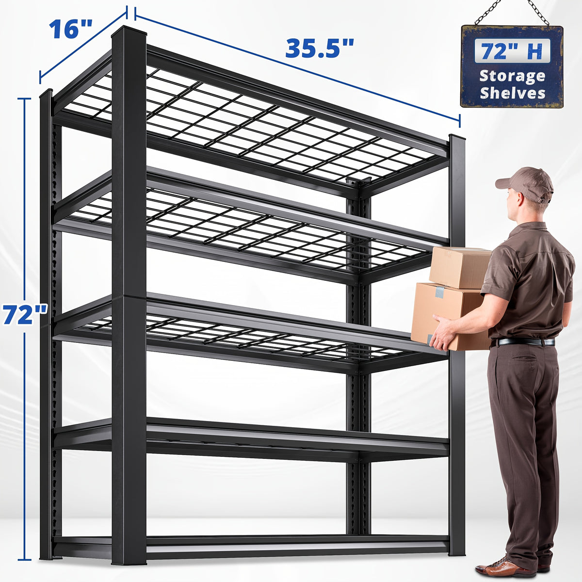 Double Mesh Shelf - Furniture Storage Shelf, Utility Shelves