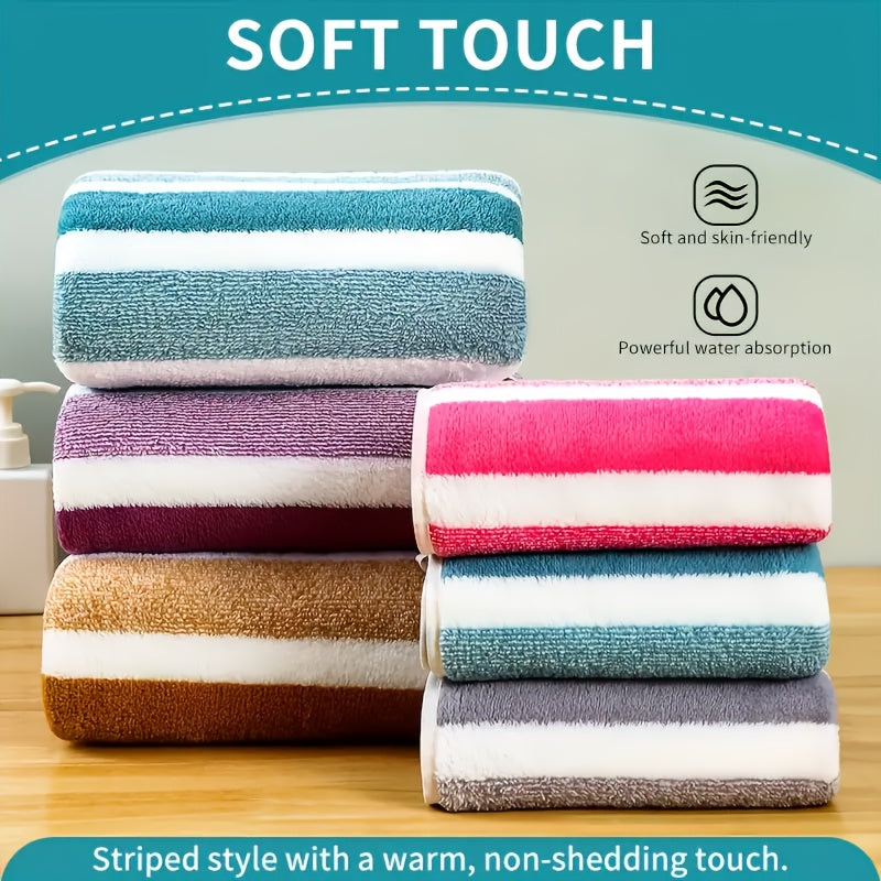 9/15pcs Classic Towel Set, No Hair Loss, Super Absorbent, Super Soft Two-Color Striped Interval Bath Towel Combination, Including 2/5 Large Bath Towels, 2/5 Large Face Towels, 5 Hand Towels, Bathroom Supplies, And Beach Essentials