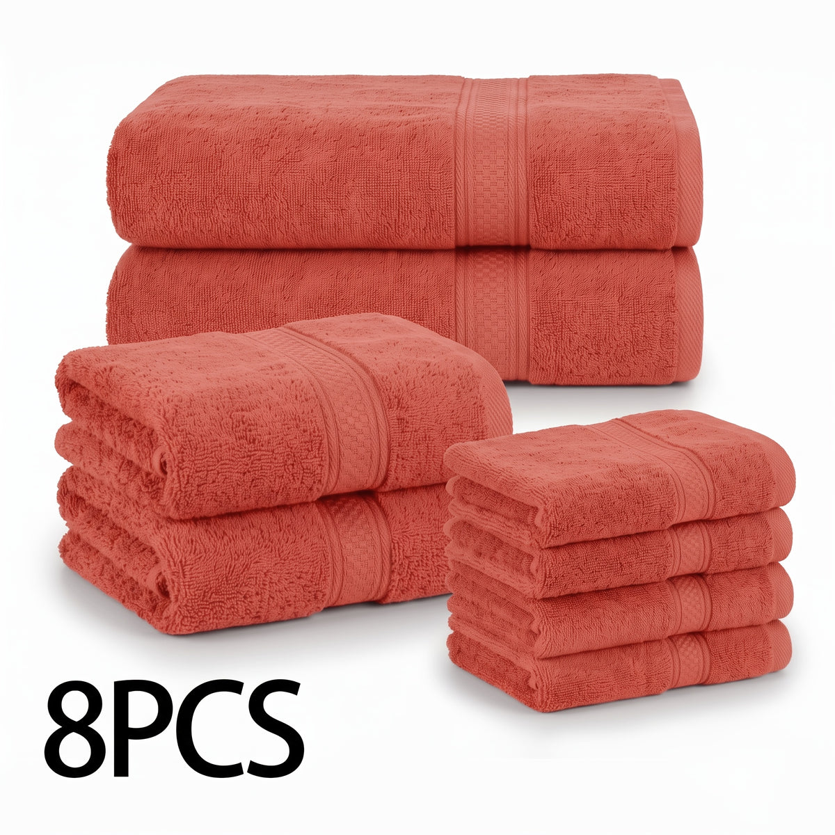 16pcs/8pcs 2 Bath Towels, 2 Hand Towels, 4 Washcloth, Towel Set Luxurious, Soft, Skin Friendly, Good Water Absorption, Quick Drying, Thick Towel, Suitable for Families, Hotels, Travel, Valentine'S Day Gift for Couples, Wash Cloths