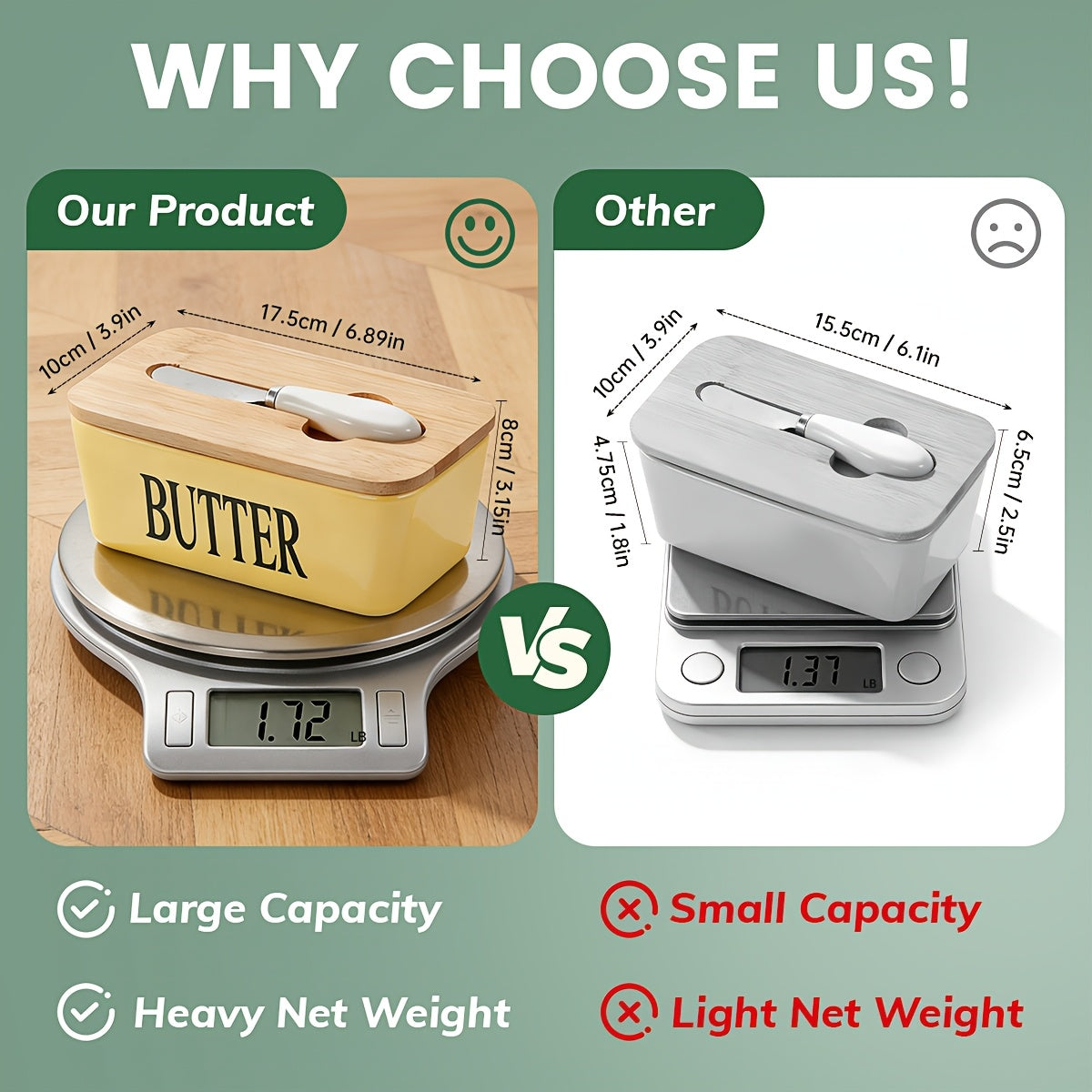 1pc Luxury Large Butter Dish with Lid - Ceramic Countertop Keeper with Knife High-Quality Sealing and Easy-Clean Design - Perfect Kitchen Gift for Butter Lovers Butter Container